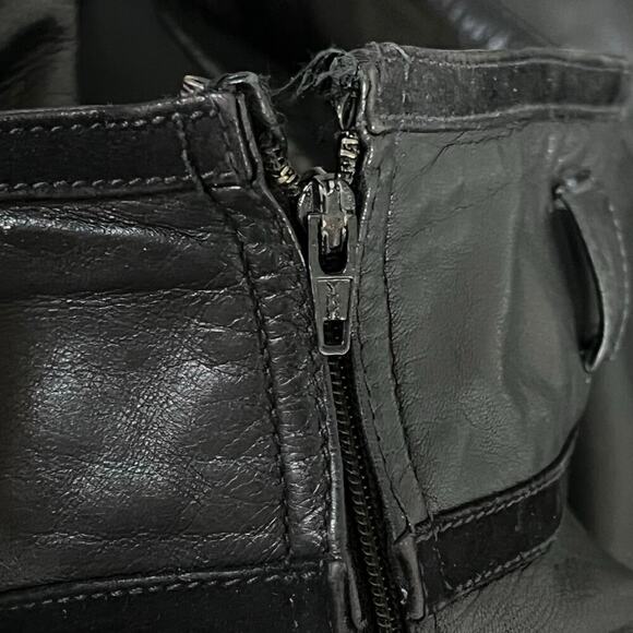 G. Gucci Vintage 70s High Rise Black Leather Pants Womenβs Size Large - Picture 5 of 16